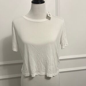 NWT L'AGENCE Remy White Short Sleeve Crop T-shirt